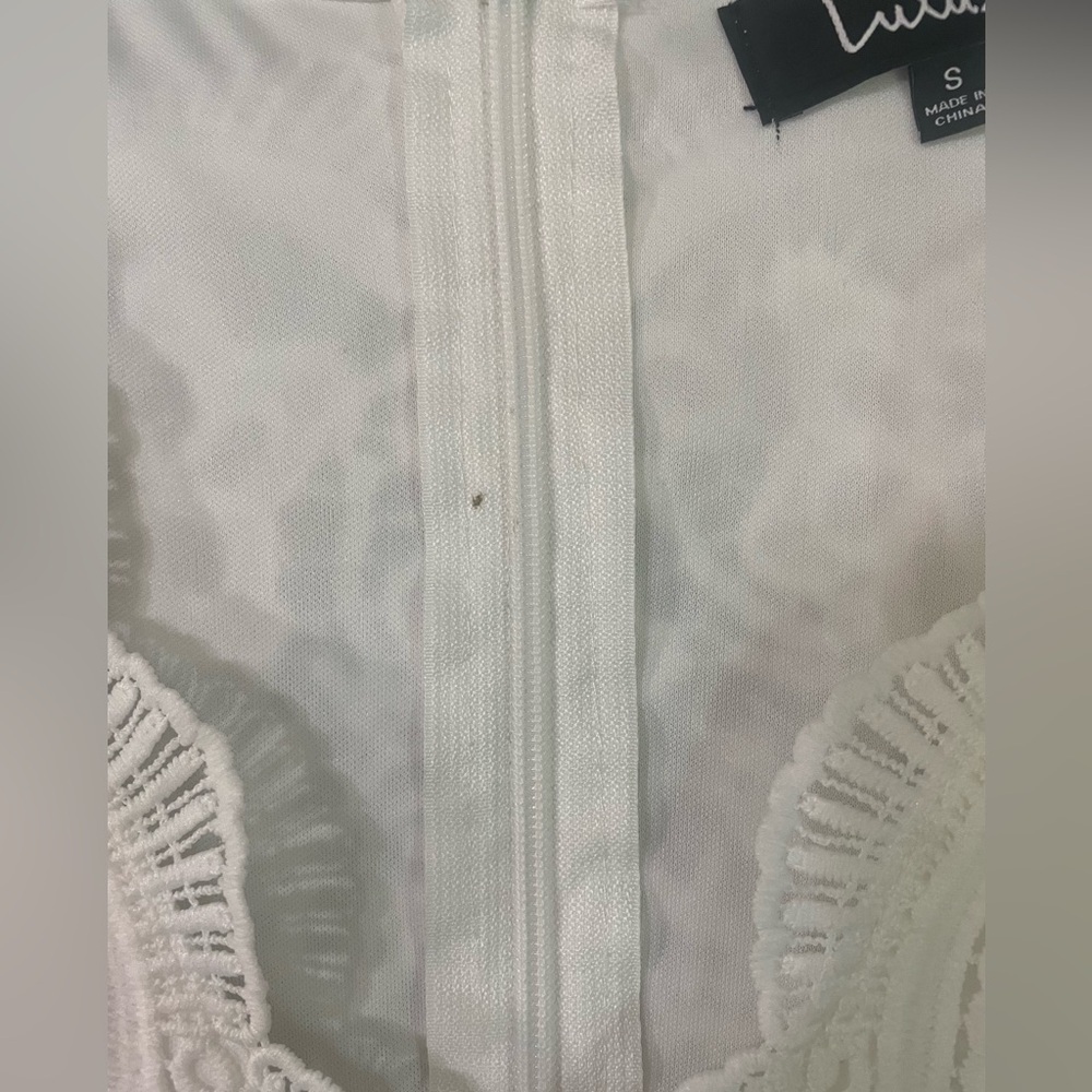 Lulus Dress Women Size Small White Lace Bride Bachelorette Rehearsal Dinner - Picture 8 of 8
